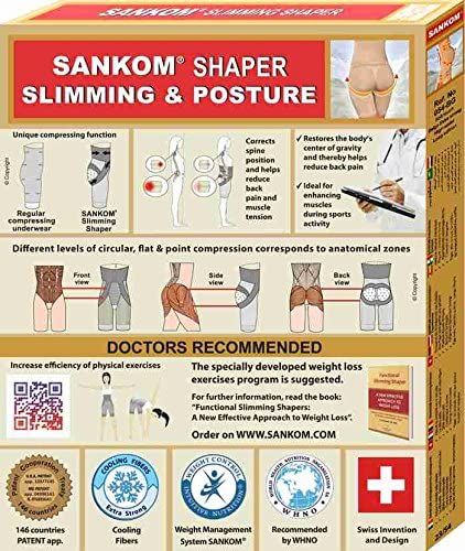 SANKOM Beige Waist Control Slimming Posture Body Shaper with Cooling Fibers  -S/M